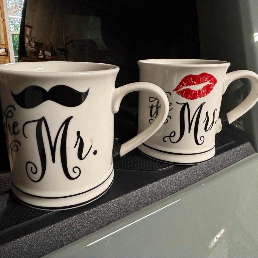 Home Essentials Mr. and Mrs. Mugs - Black and Red